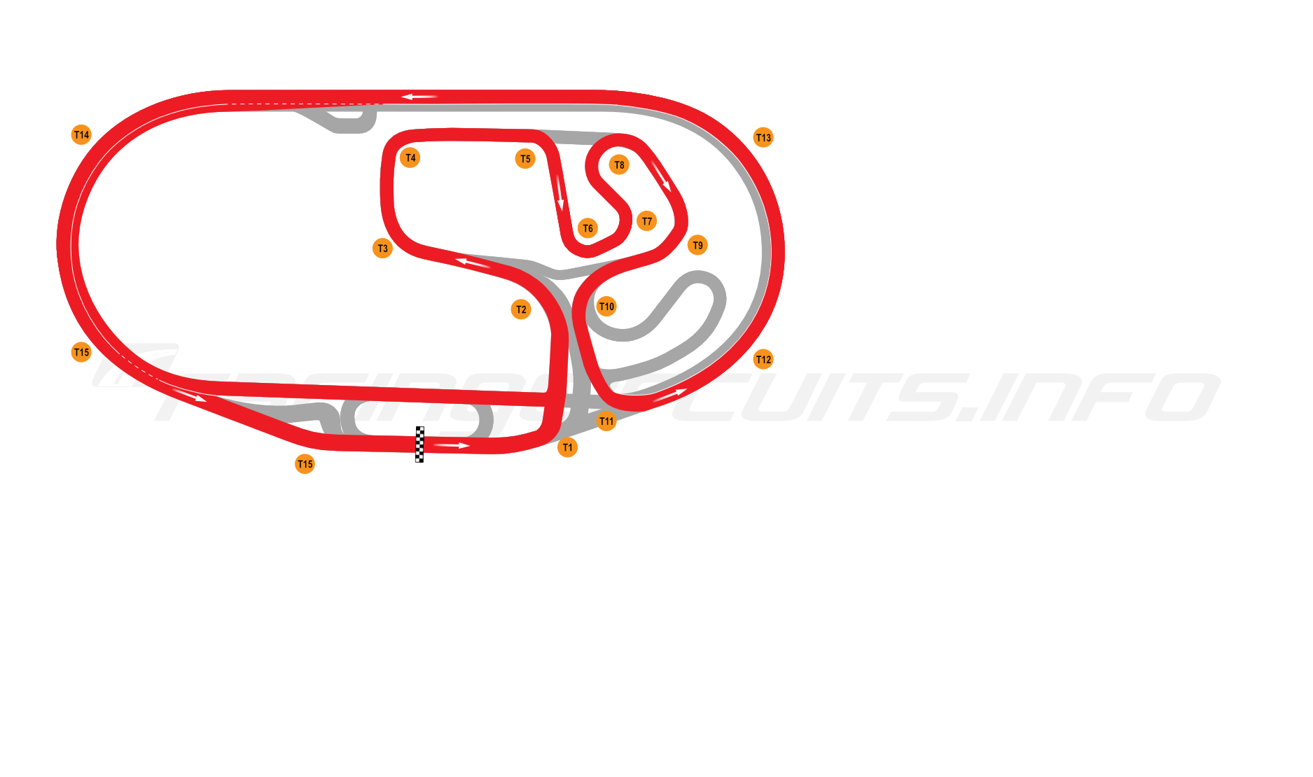Map of Charlotte Motor Speedway, Road Course 2019-23